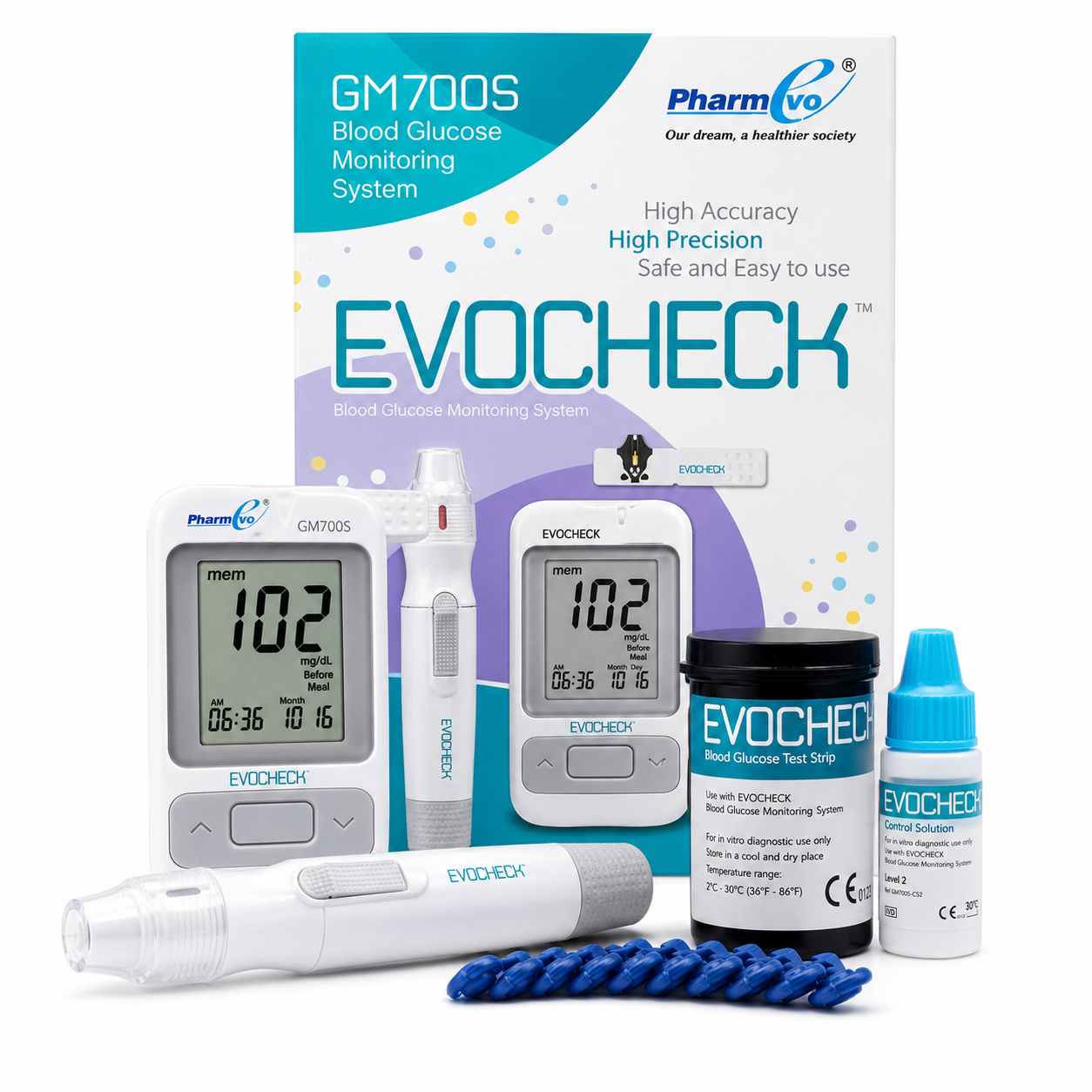 Evocheck GM 700 Blood Glucose Monitor (Glucometer)